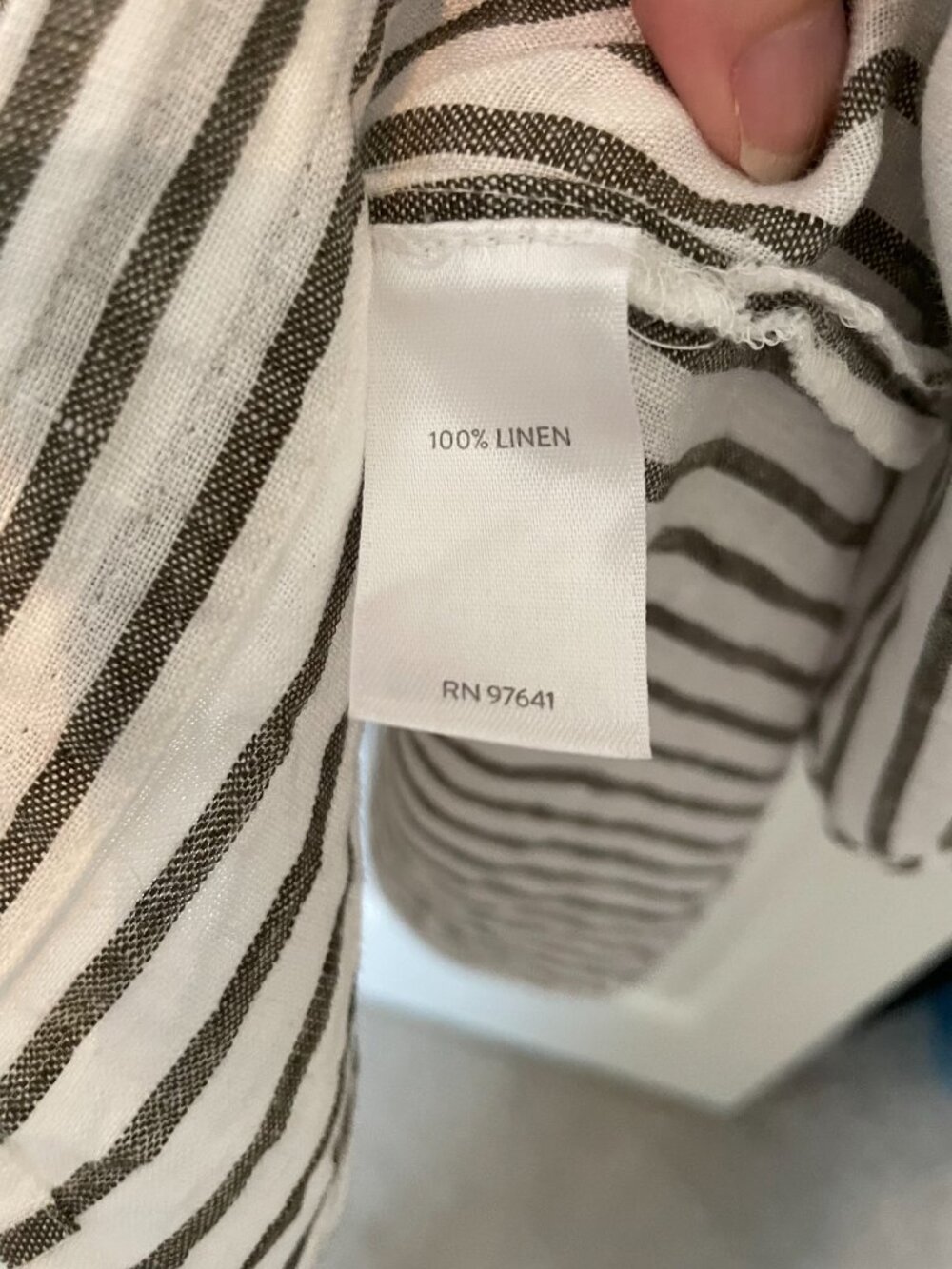 J. JILL LOVE LINEN XL Striped Button Down Long Sleeve Grey & White - Picture 9 of 10